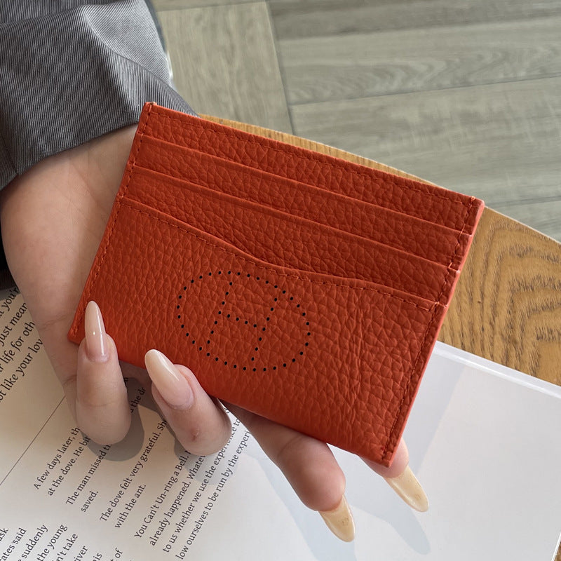 Women's One-piece Genuine Leather High-grade Cowhide Style Card Holder