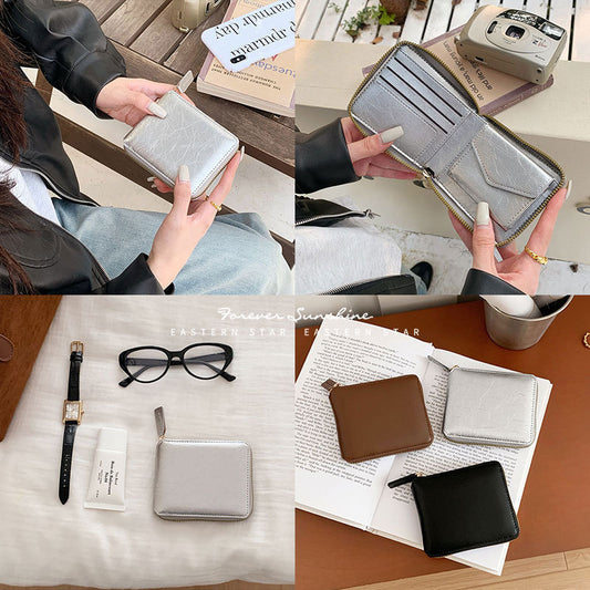 Women's Female Simple Korean Style Short Three Ladies Wallets