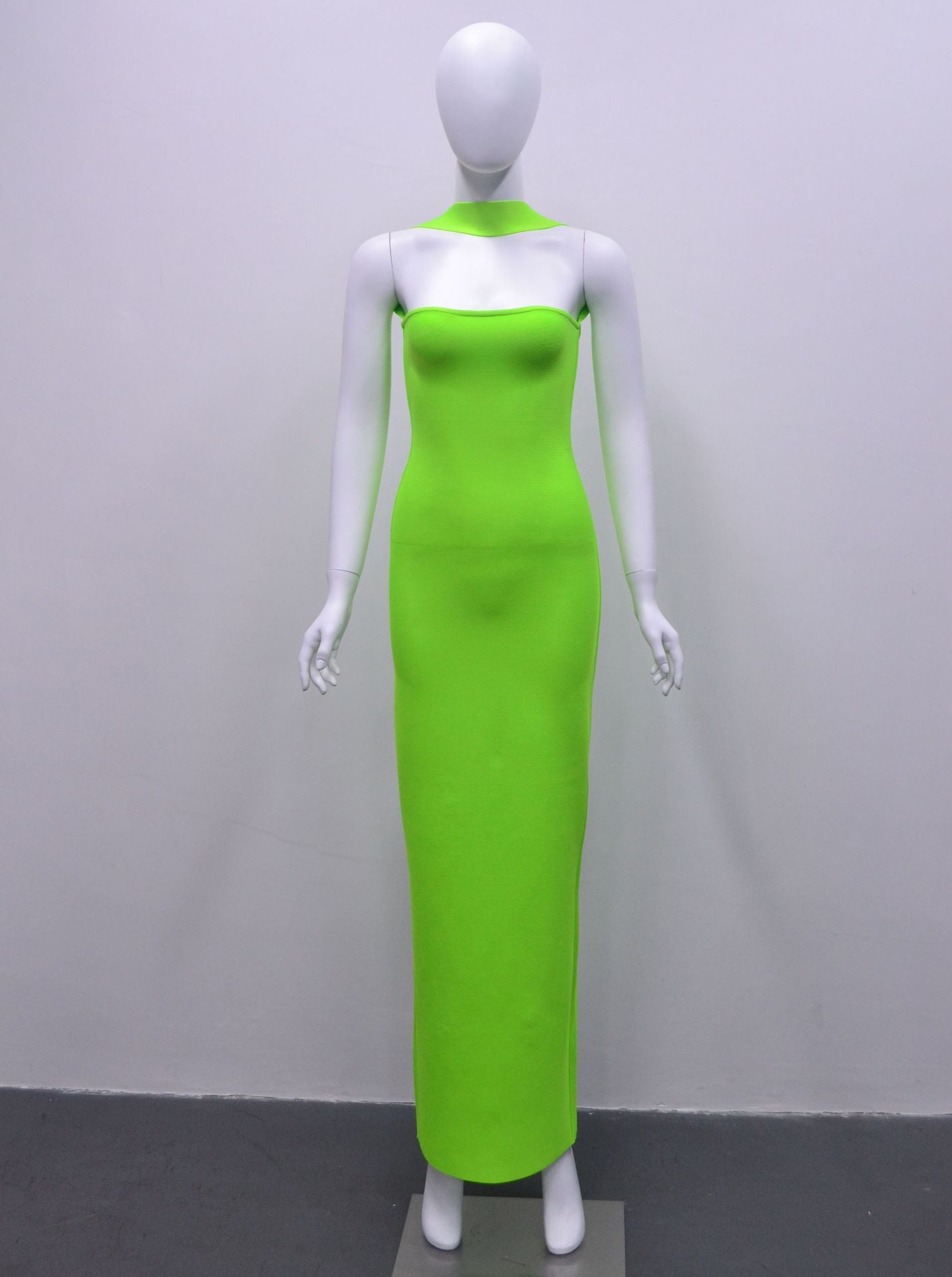 Women's Wear Halter Elastic Bandage Long Elegant Slim Fit Backless Solid Skirts