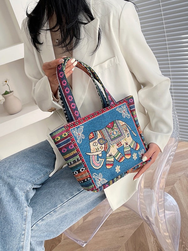 Women's Embroidered Canvas Ethnic Style Mummy Lunch Handbags