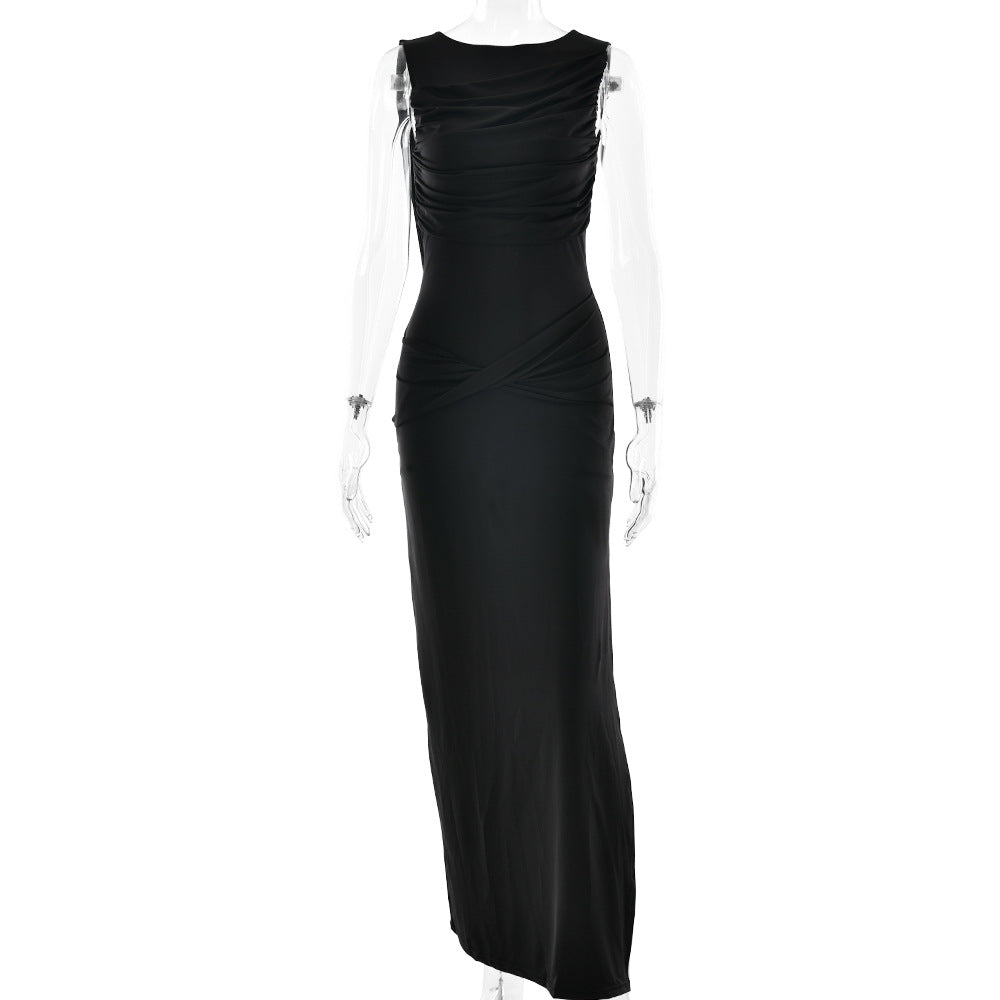 Sleeveless Split Long Dress Elegant Slim Dresses