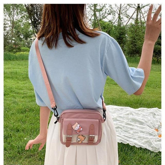 Elegant Wind Canvas Female Cute Fresh Crossbody Bags