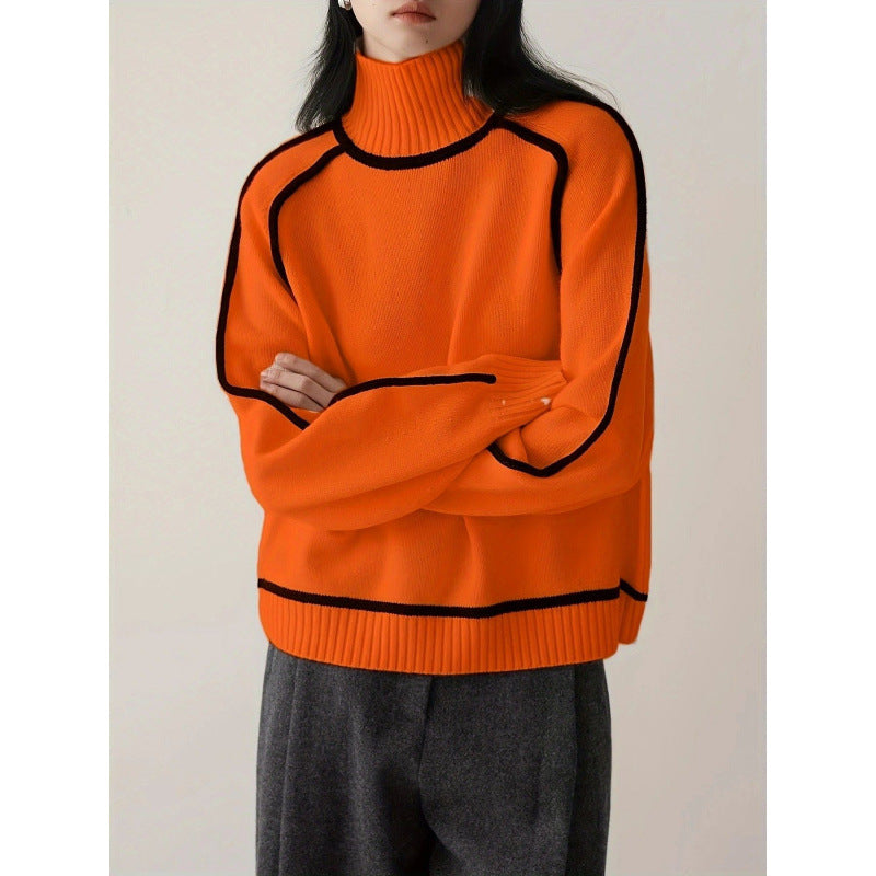 Striped Slimming Casual Loose Pullover Knitting Sweaters