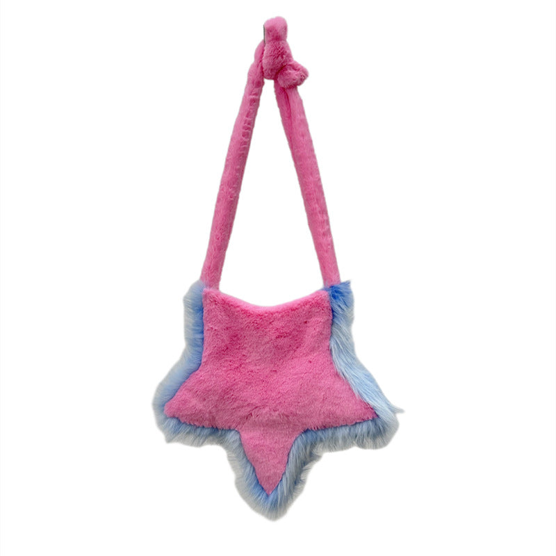 Plush Five-pointed Star Fur Millennium Sweet Handbags
