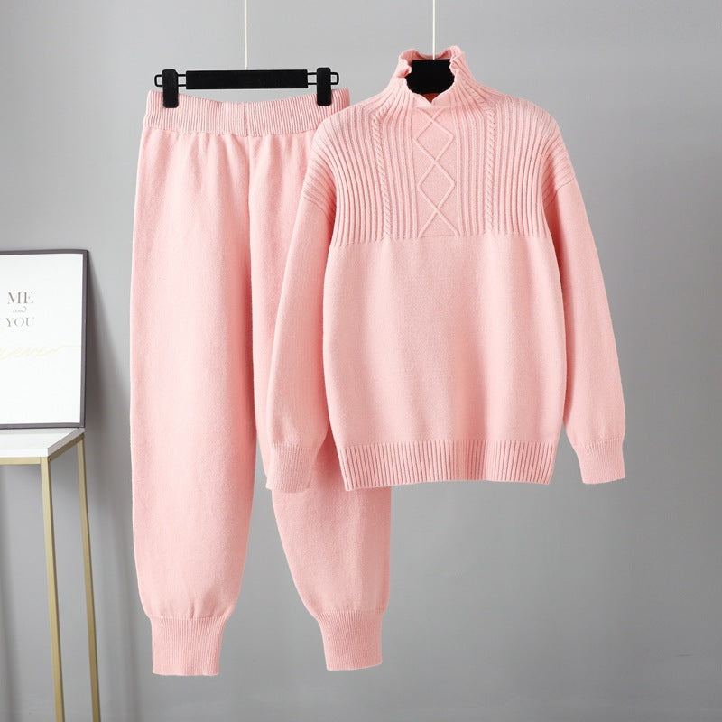 Women's Half Turtleneck Casual Loose Gentle Soft Glutinous Suits