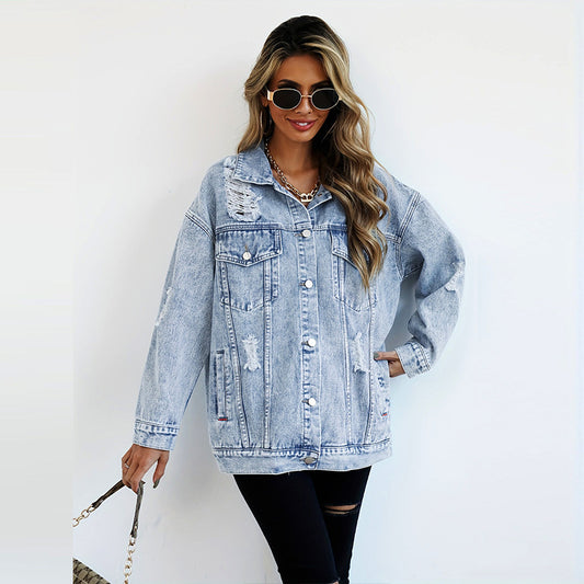Women's Nice Design Sense Niche Tooling Ripped Coats