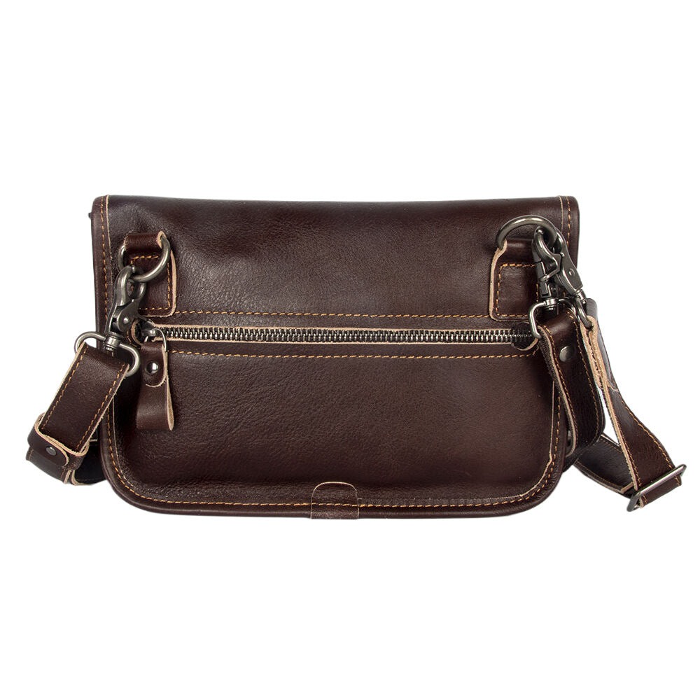 Men's Layer Cowhide Fashion Genuine Leather Trendy Men's Messenger Bags