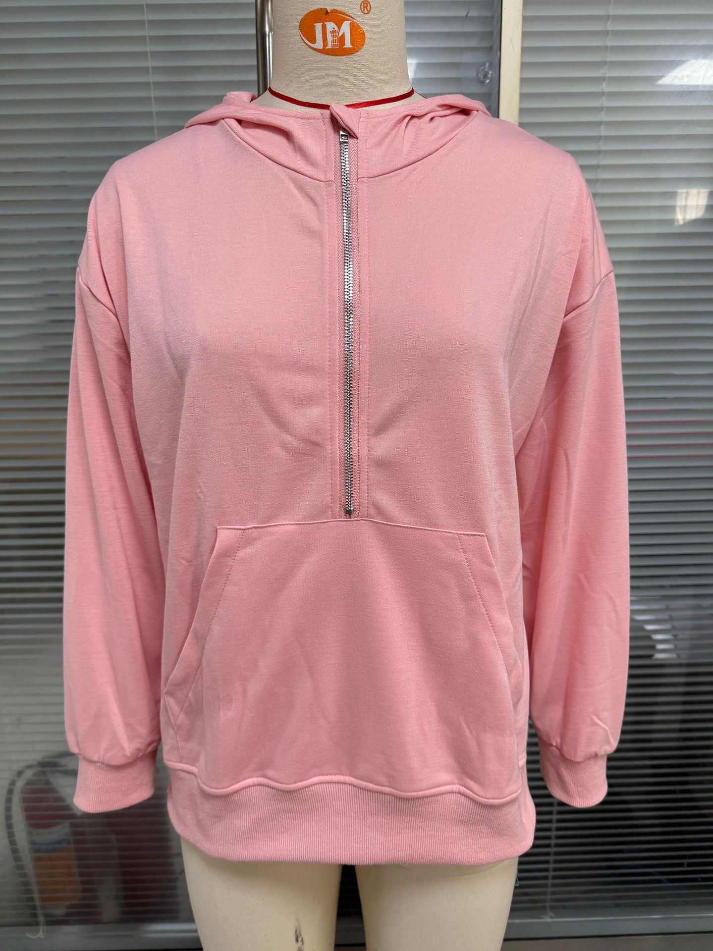 Women's Hooded Loose Long Sleeves Zipper Pocket Women's Sweater, Sweater