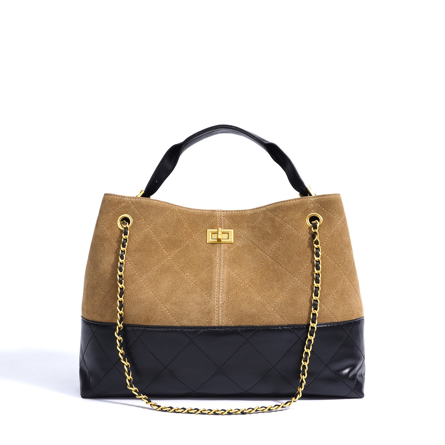 Women's Retro Commuter Chain Suede Brown Bags