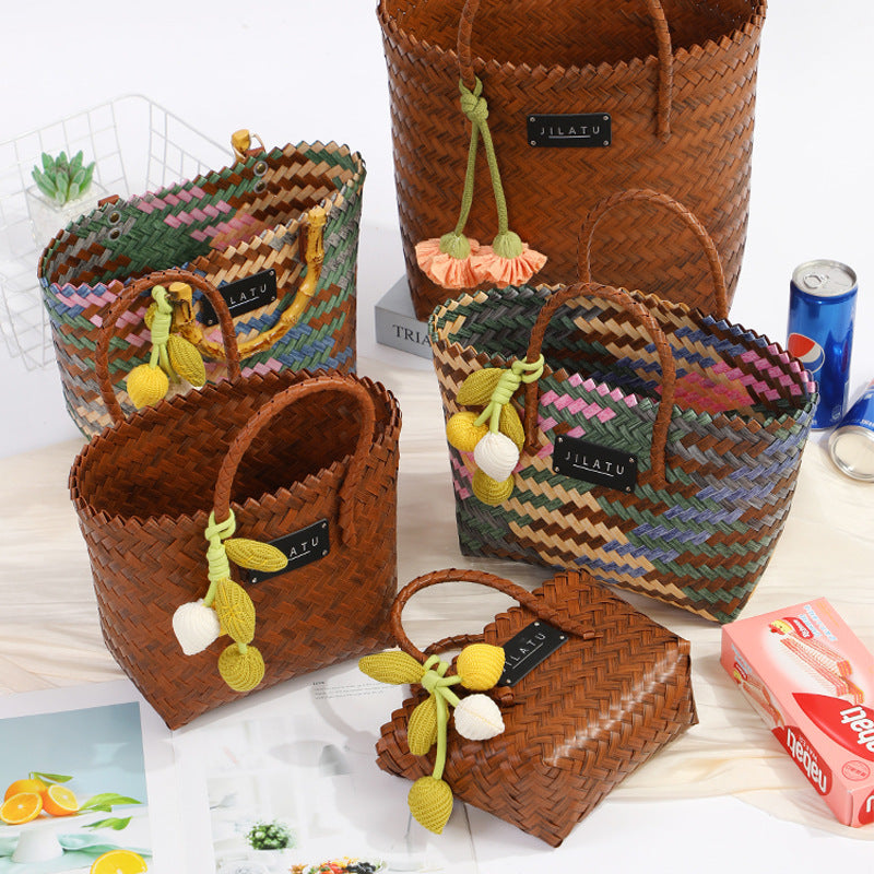 Women's Vegetable Basket Hand-woven Summer Large Capacity Handbags