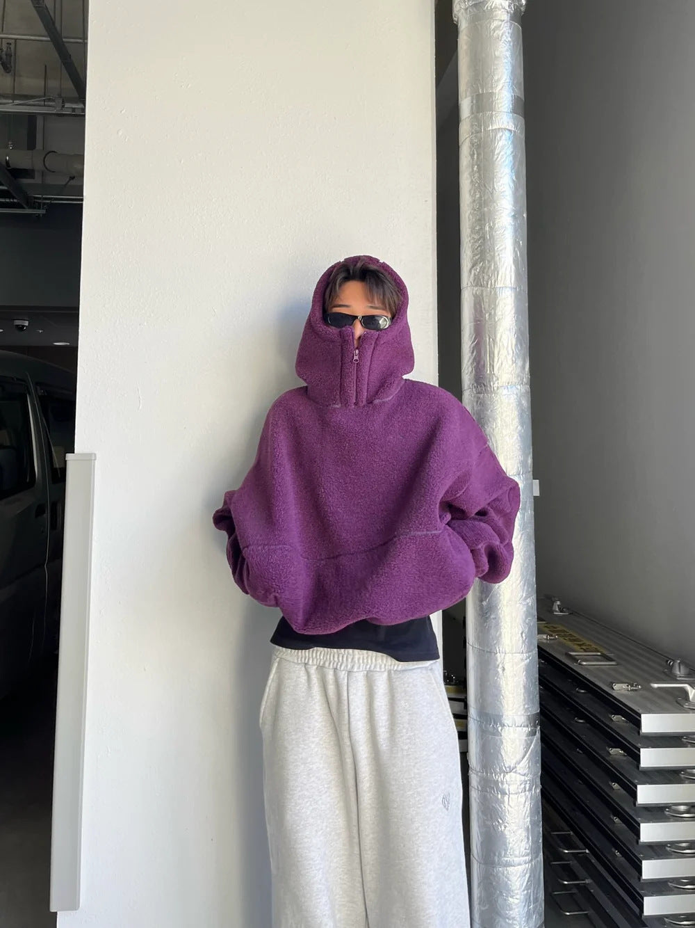 Plush Pullover Loose Zip Long Sleeve Lamb Sweaters