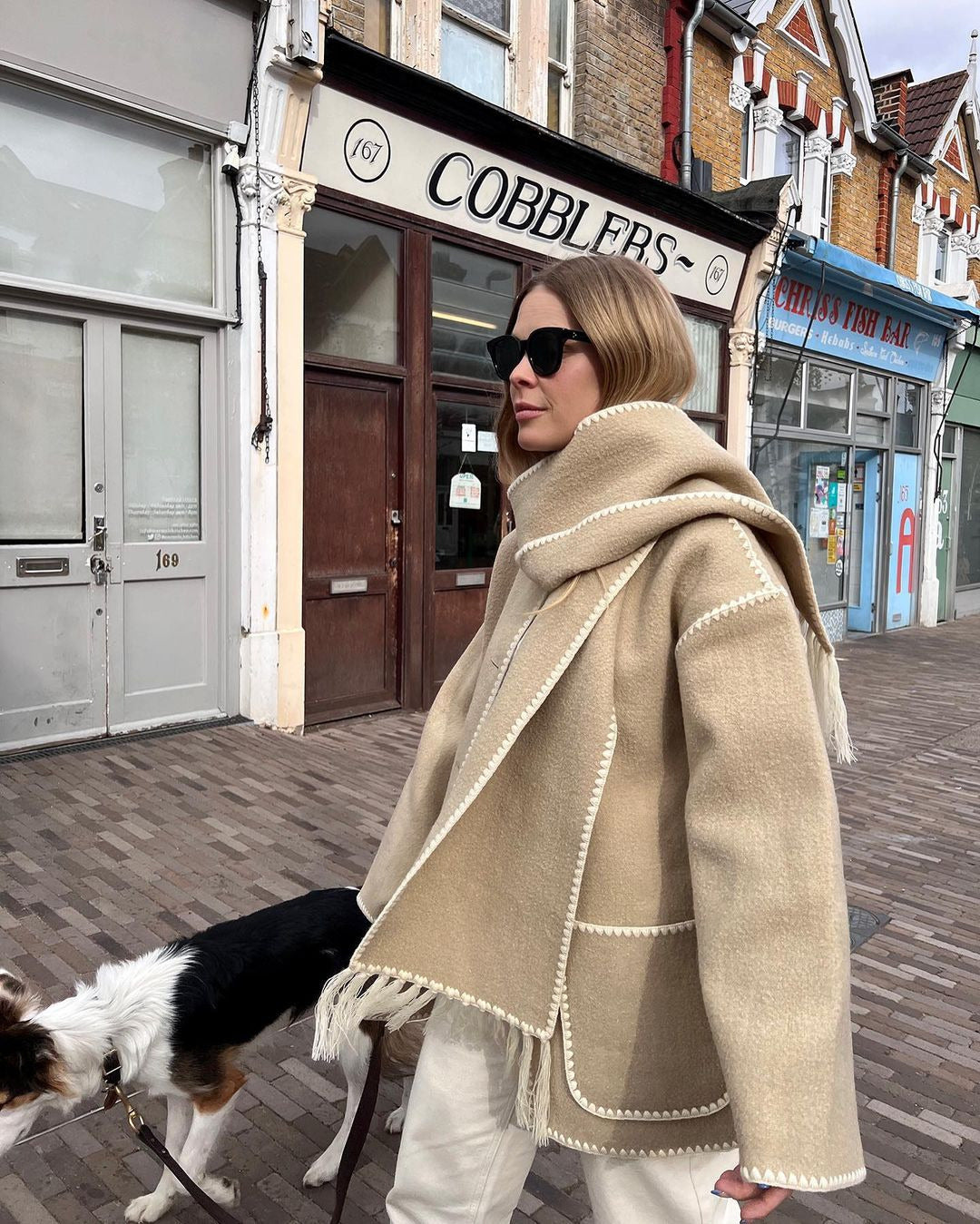 Women's Fashion Woolen Thick Loose With Scarf Coats