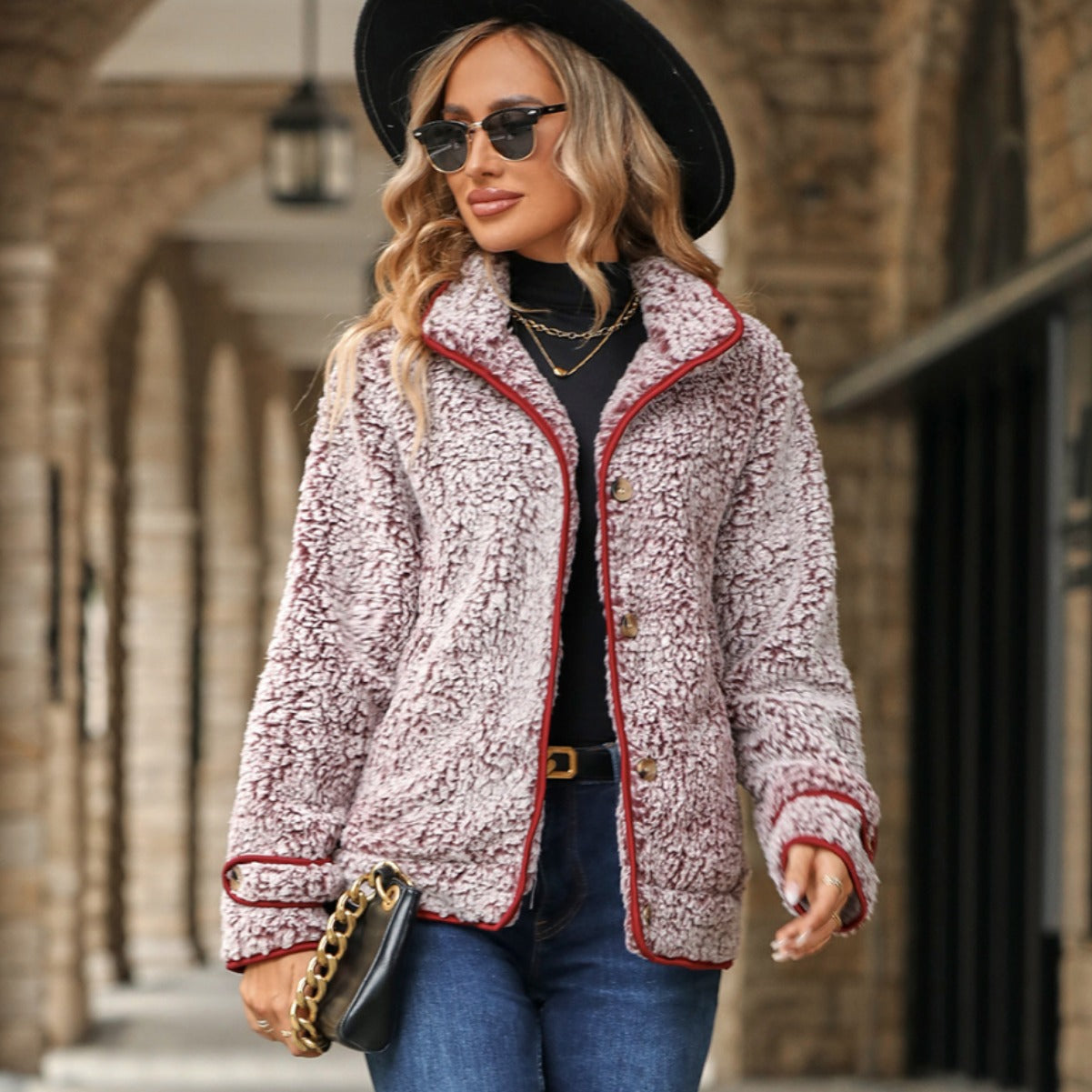 Women's Flash Veet Fashion Wear Long Sleeve Single-breasted Coats