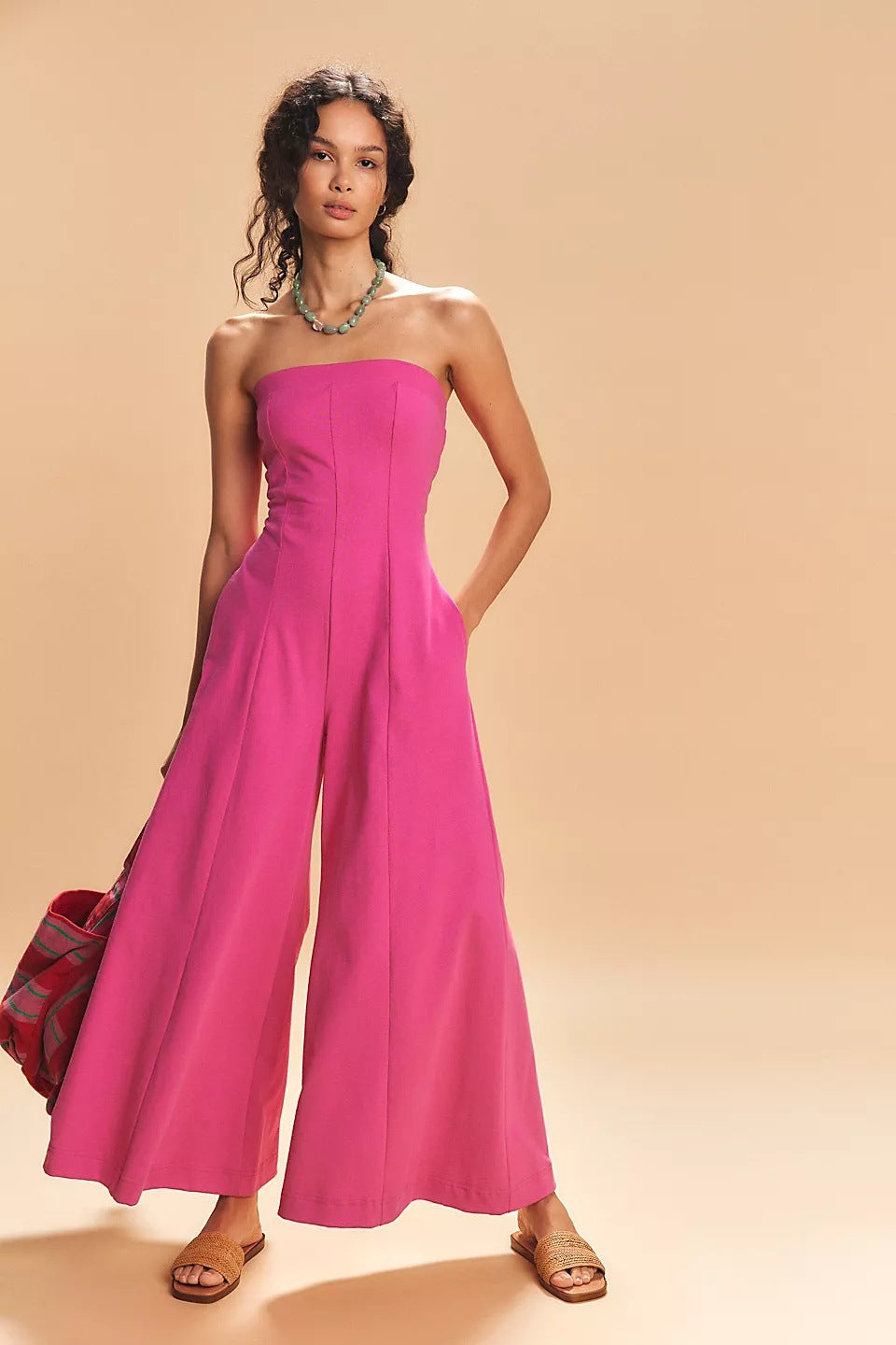 Women's Tube Casual Wide Leg High Waist Tops