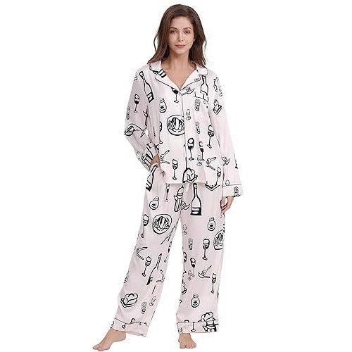 Women's Cuban Collar Trendy Fashion Puzzle Printed Suits