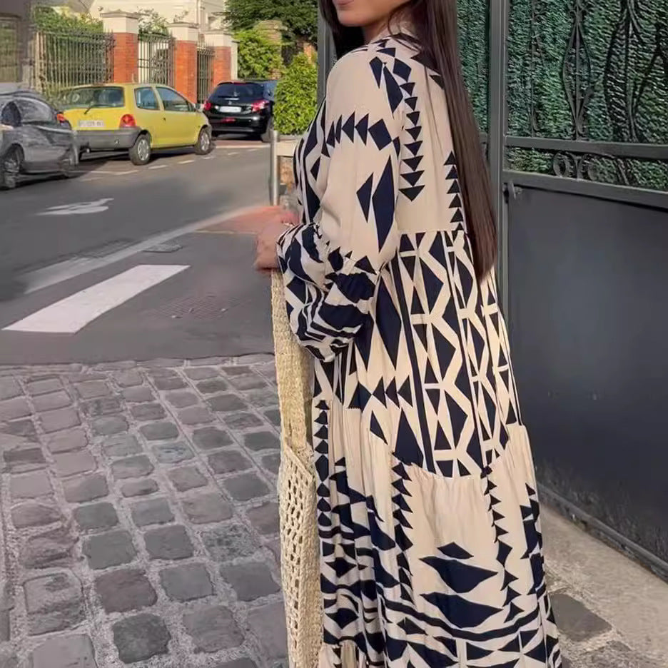 Creative Pretty Women's Printed Shirt Bohemian Skirts