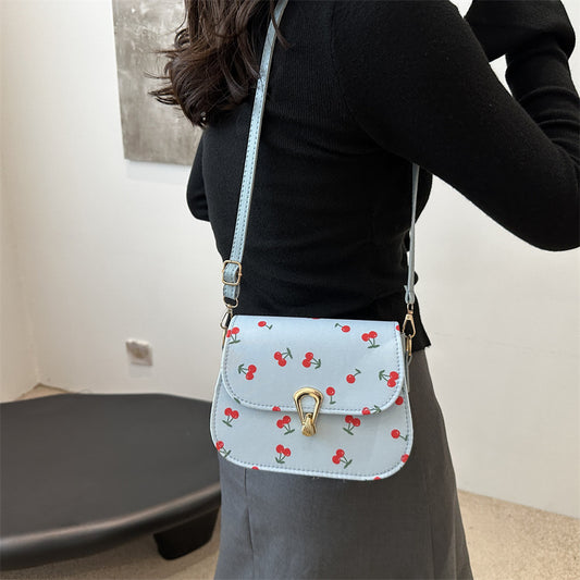 Women's Fresh Fashion Saddle Autumn Cute Strawberry Shoulder Bags
