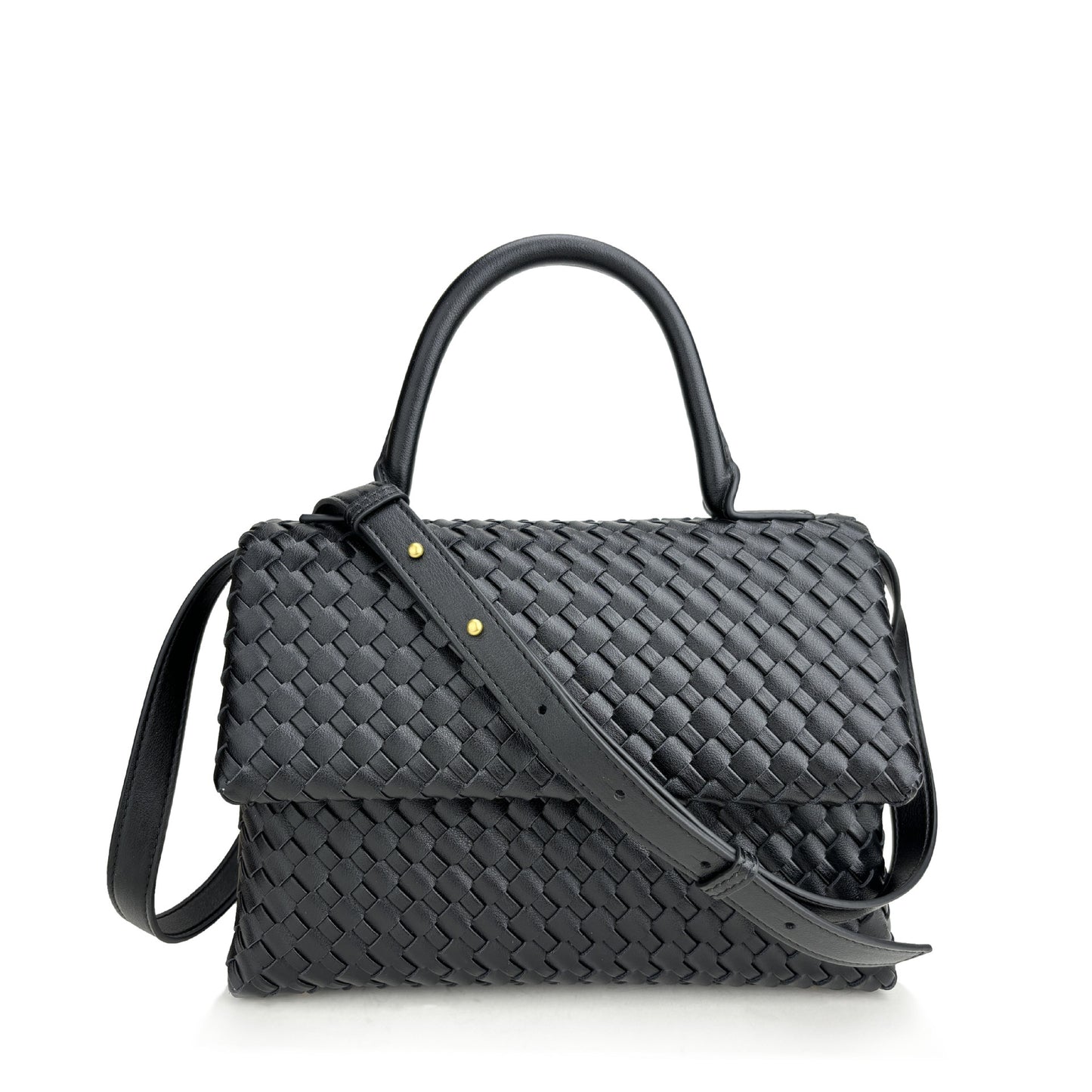 Genuine Leather Woven Fashion Commuter Large Handbags
