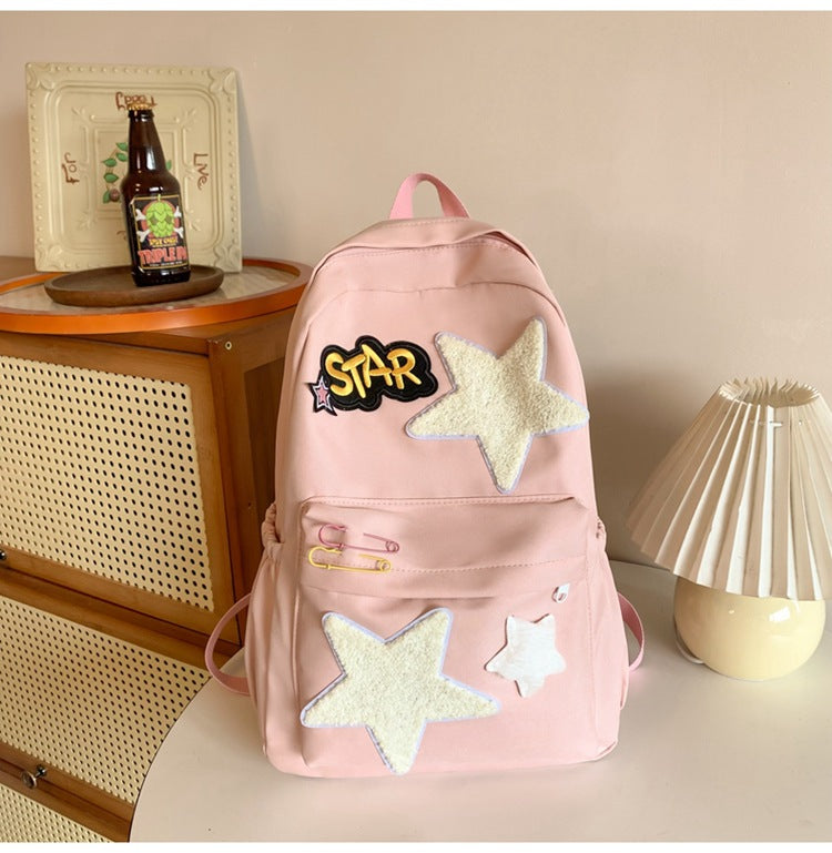Female Sweet Milky Yellow Campus Contrast Color Cute Middle School Students' Schoolbags
