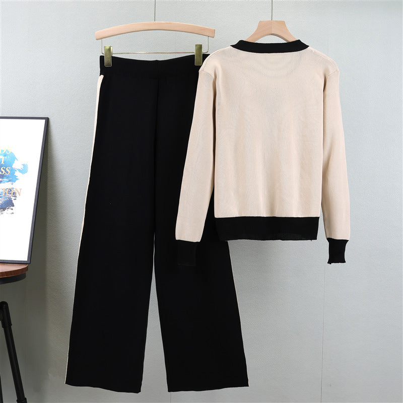 Women's Elegant Knitting Fashionable Two-piece Set Autumn Suits