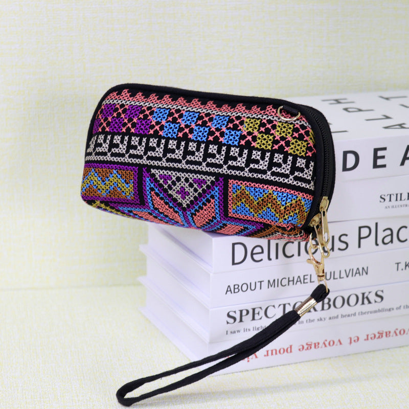 Ethnic Style Handmade Cross Stitch Mobile Female Fashion Phone Bags
