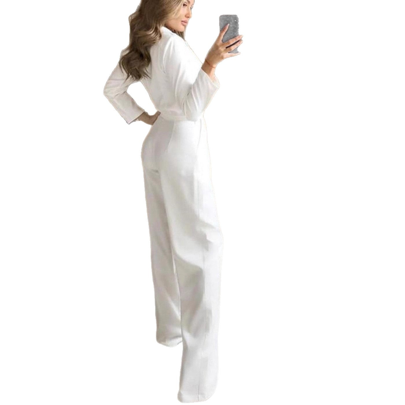 Chinese Long Style Slant Temperament Commute Jumpsuits