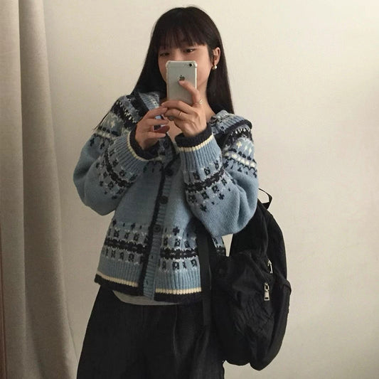 Women's Knit Retro Korean Type Idle Style Knitwear