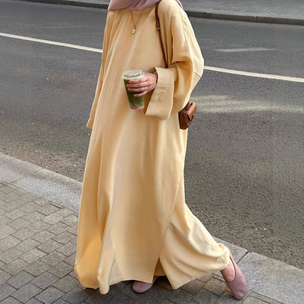 Women's Arabic Muslim Solid Color Robe Loose Suits