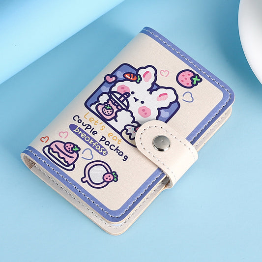 Cute Compact Large Capacity Cartoon Coated Page Card Holder