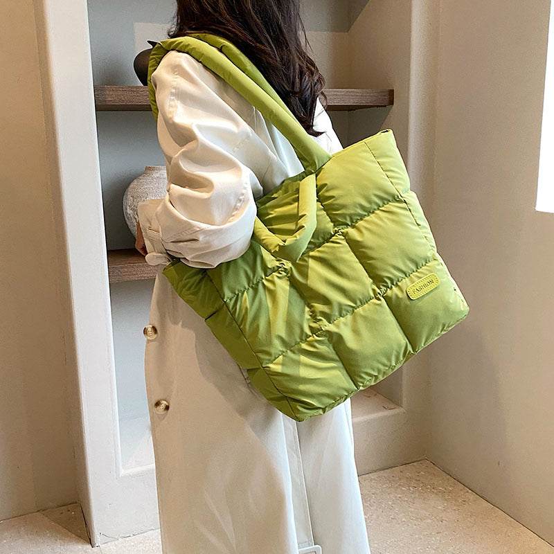 Women's Down Simple Astronaut Solid Color Soft Bags