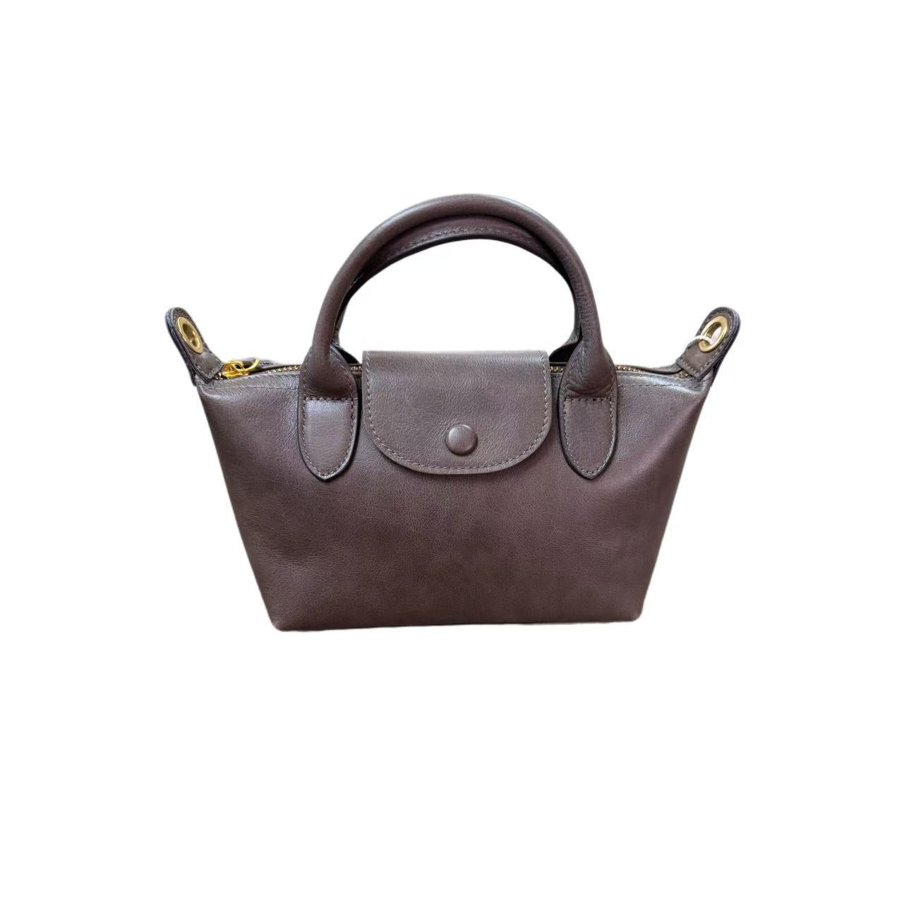 Layer Vegetable Tanning Leather Dumpling Genuine Handbags