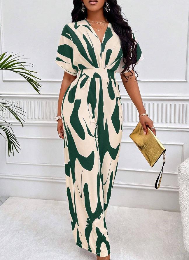 Durable Elegant Women's Sleeve Printed Fashion Women's Jumpsuit/clothing
