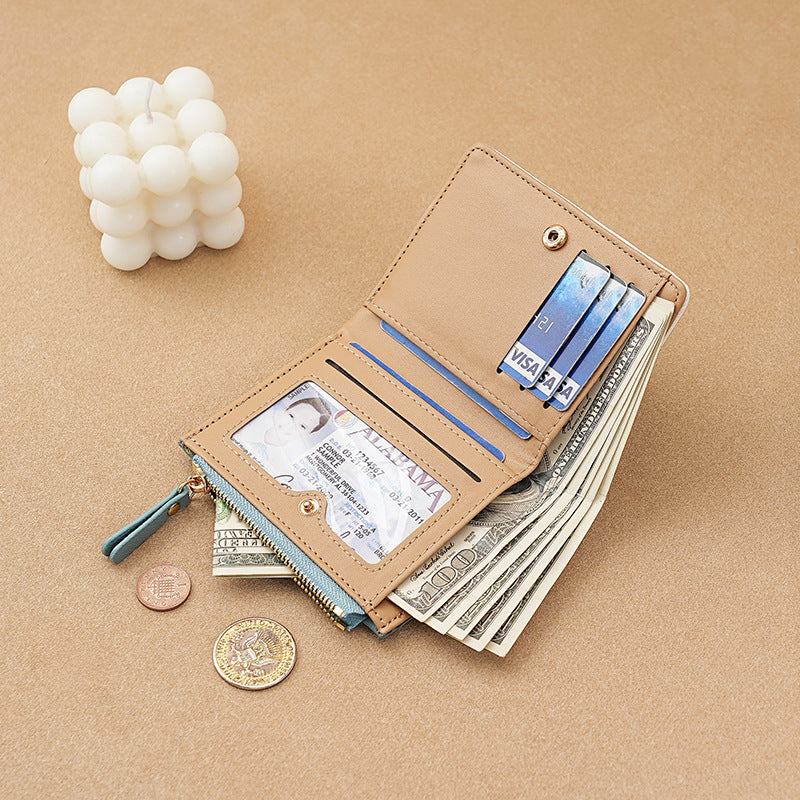 Women's Fashion Korean Mini Thin Contrast Color Card Holder