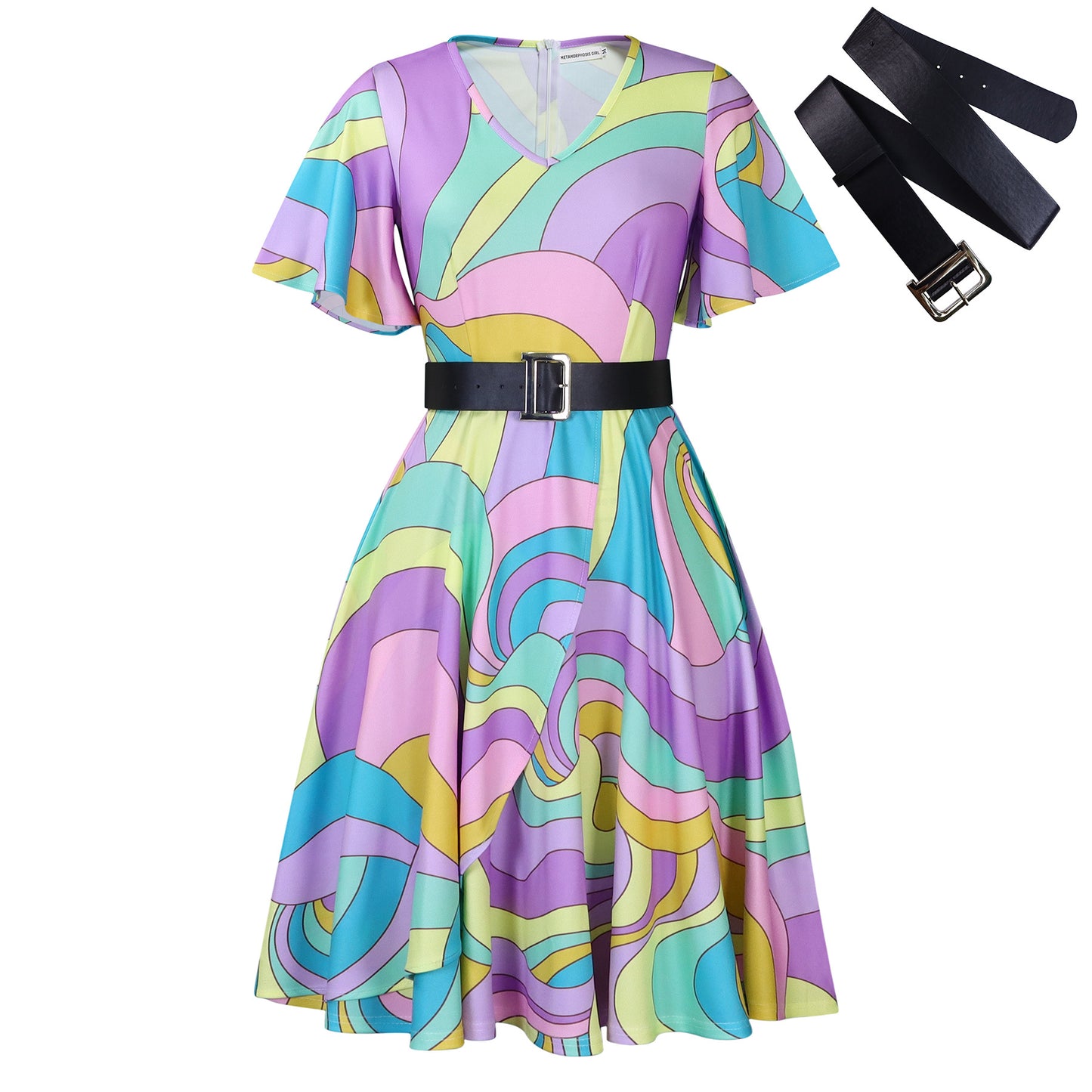 Women's Fashion Elegant Lace Printing African Mid-length Dresses