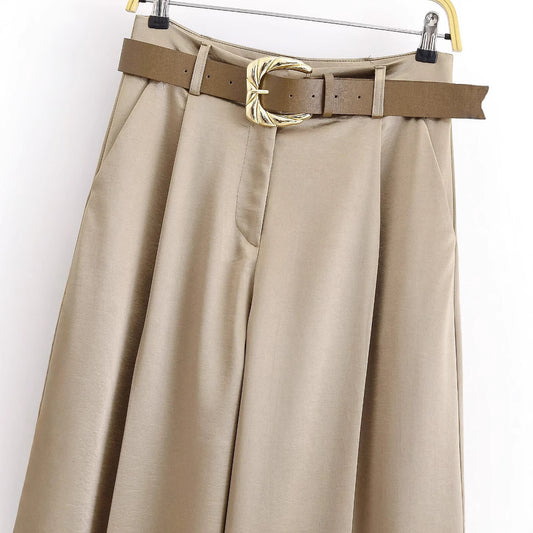 Women's Spring Street Fashion With Belt Casual Clothing