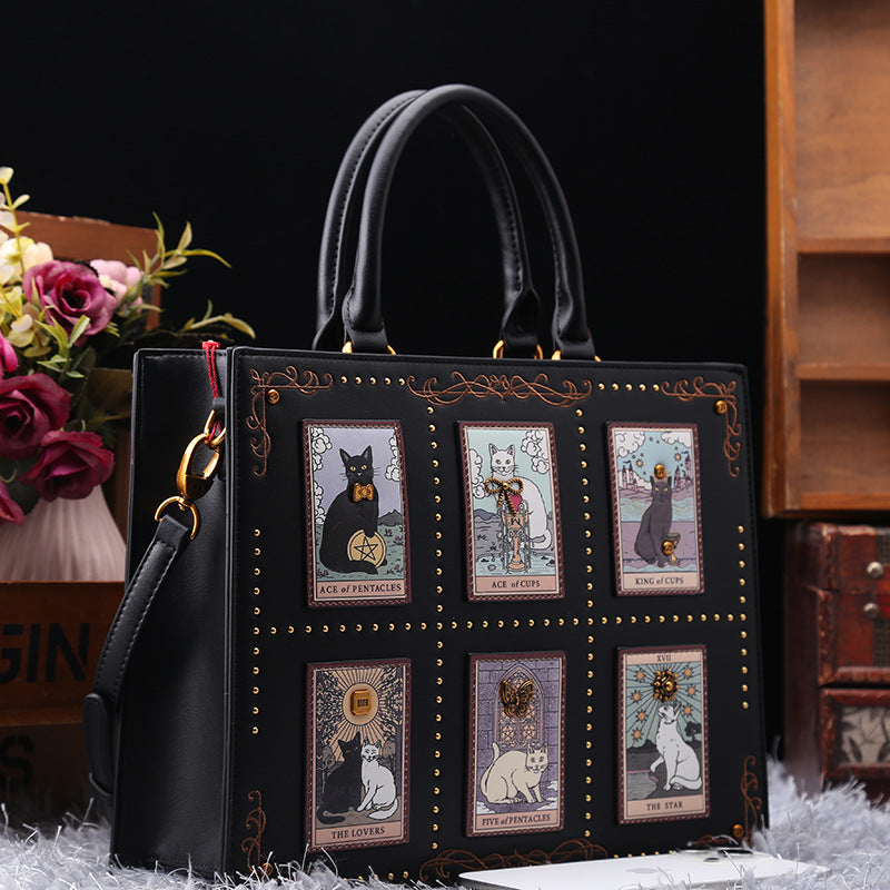 Graceful Women's Cat Embroidery Beads Advanced Handbags