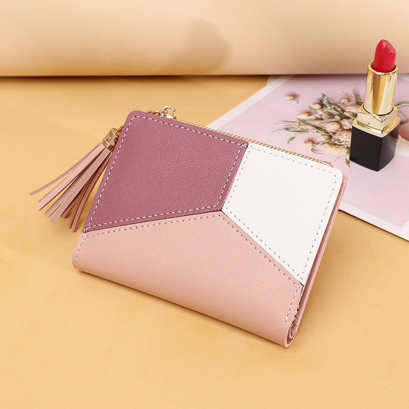Women's Short Zip Korean Style Tassel Simple Ladies Wallets