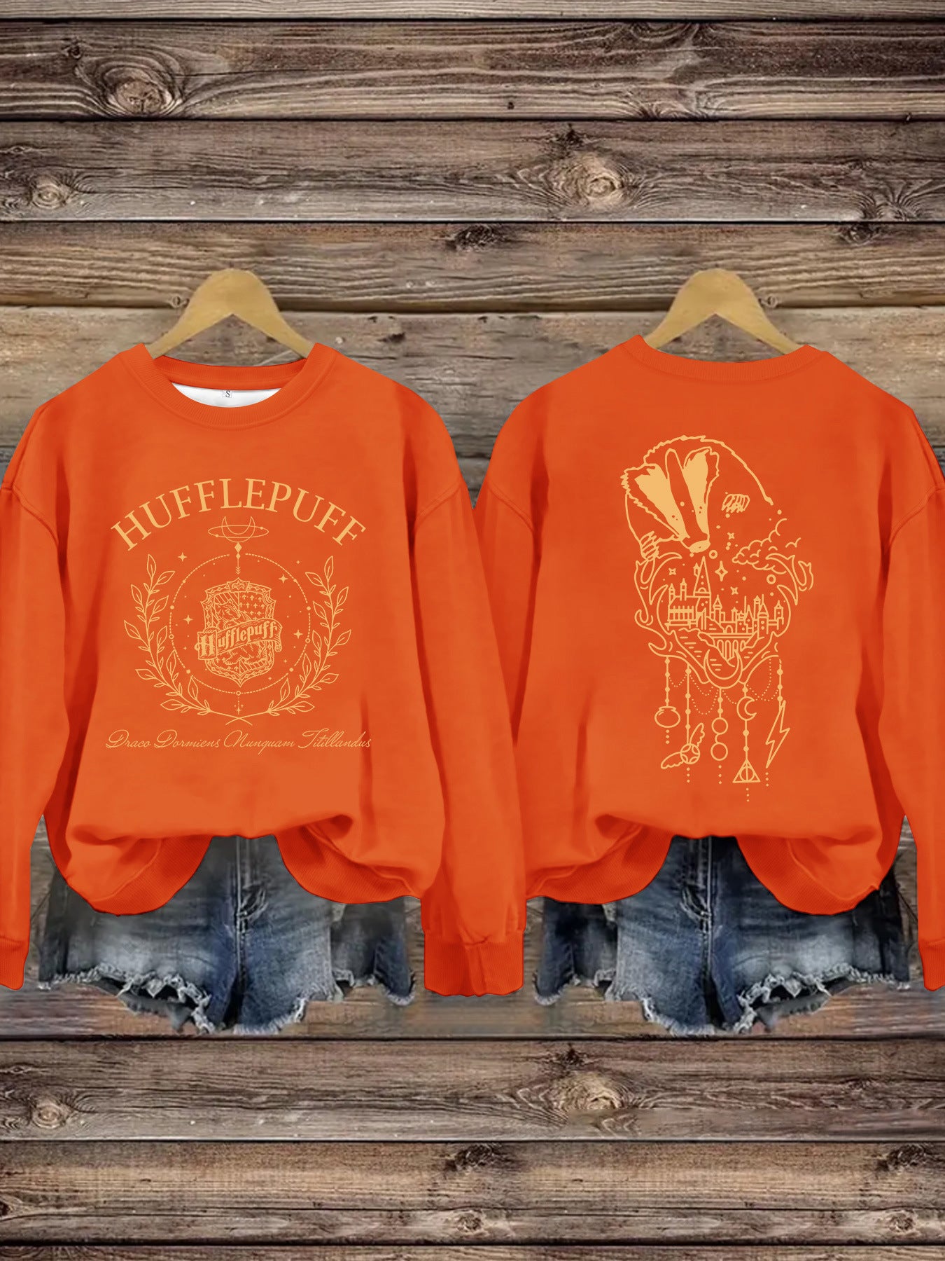 Printed Loose Base Long Sleeve Large Sweaters