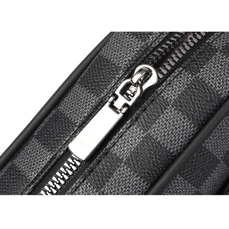 Men's Plaid Trendy Korean Style Daily Street Men's Shoulder Bags