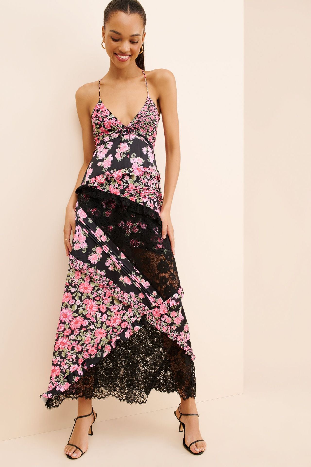 Women's Vacation Dress Hollow Slim Deep V Dresses