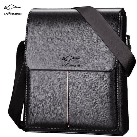Men's Authentic Leather Tactile Feel Flap Document Men's Messenger Bags