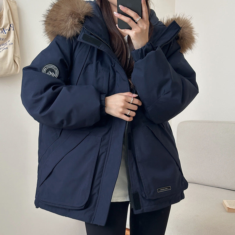 Women's Winter Small Couple Down Big Fur Coats