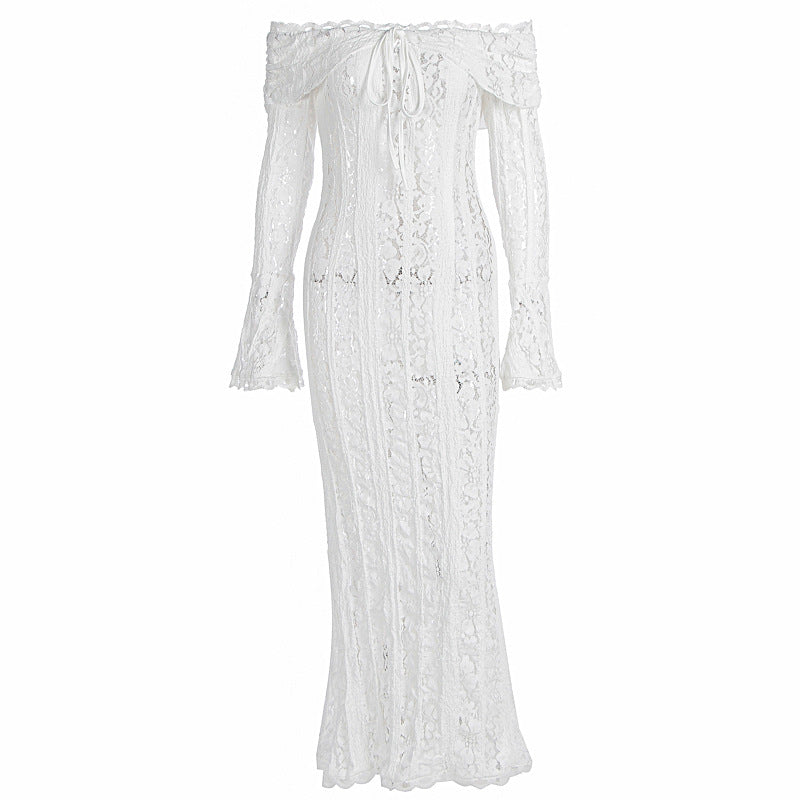 Autumn French Style Temperament Lace Long Dresses