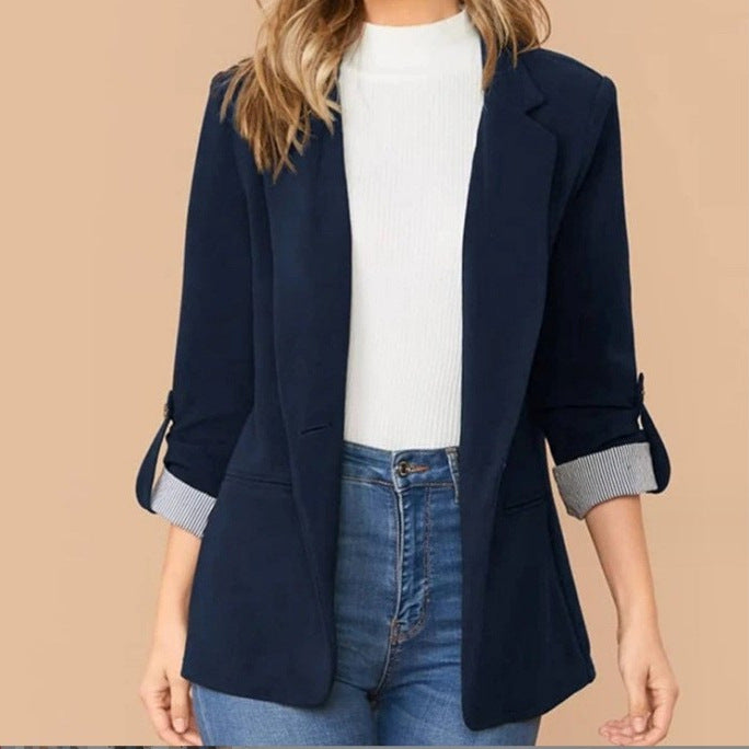 Beautiful Classy Fashion Stitching Lapel Graceful Small Suit