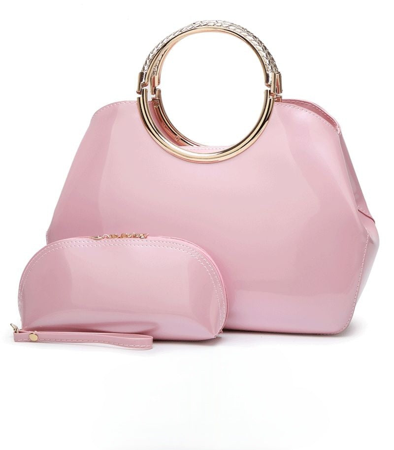 Women's Fashion Patent Leather Red Bridal Handbags