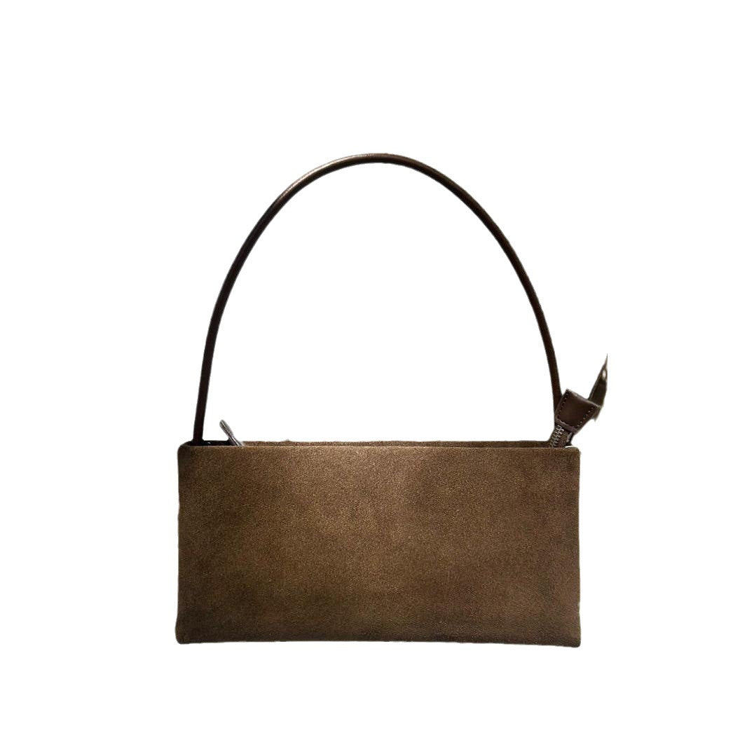 Women's Matte Suede Genuine Leather Underarm High-grade Armpit Bags