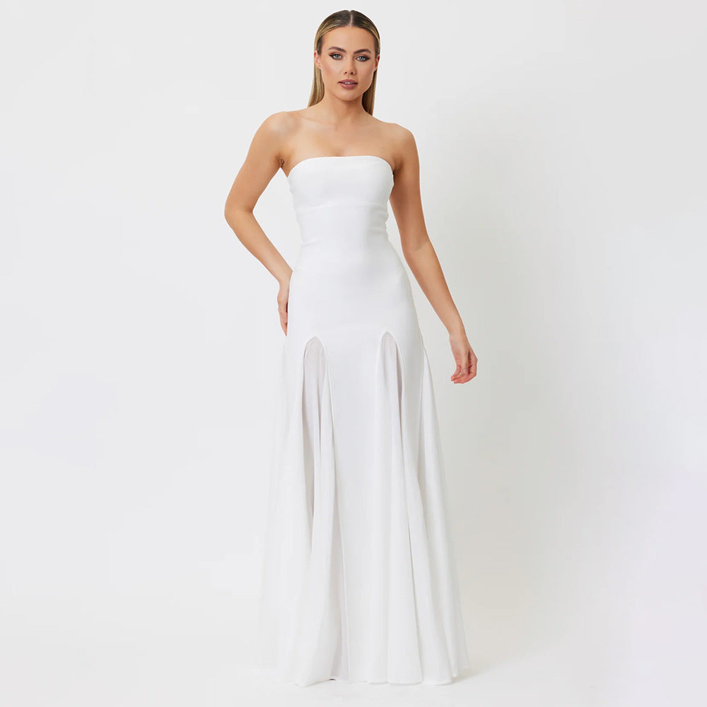 Style Temperament Sexy Slim Tube Bandage Mesh Dresses