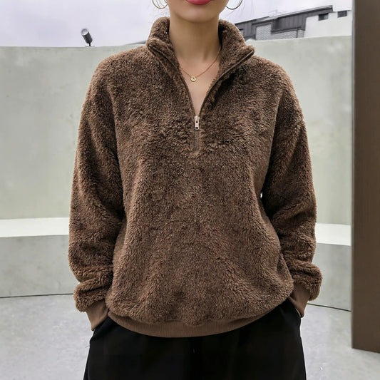 Women's Veet Fleece-lined Stand Collar Leisure Sweaters