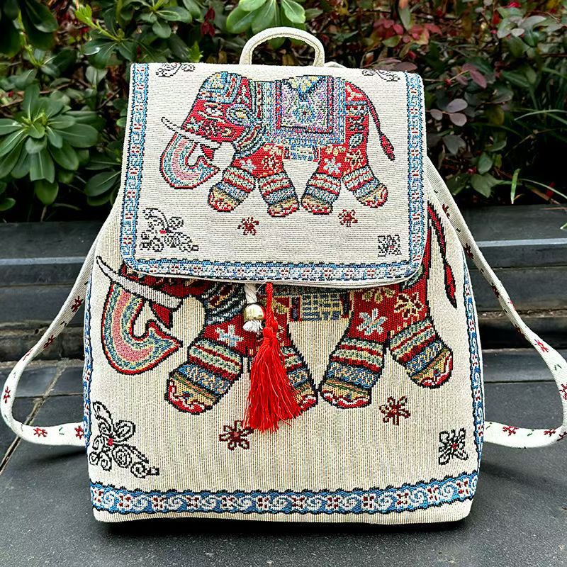 Women's Yunnan Ethnic Style Embroidered Canvas Sofa Backpacks