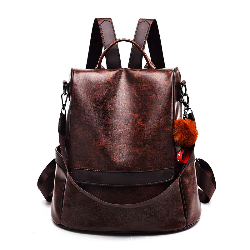 Women's Retro Soft Surface Fashion Trendy Green Backpacks